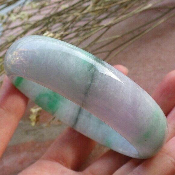 Certified Green 100% Natural A JADE Jadeite Bangle Bracelet 57mm 手镯 459584 - Picture 3 of 12